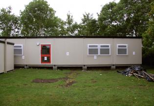 The first pair of classrooms is now fully assembled
