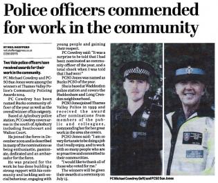 PCSO Sue Jones is PCSO of the Year for Buckinghamshire Article Photo - Credit: Bucks Herald