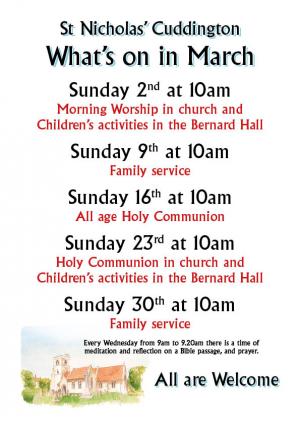 Sunday Services in March Article Graphic