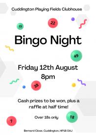 August Bingo Night Article Graphic