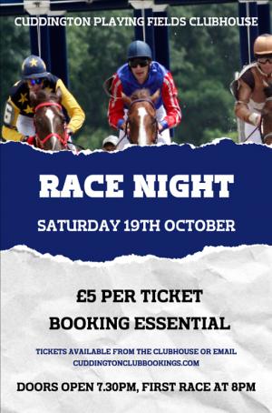 Race Night October 2024! Article Graphic
