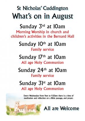 Sundays at 10.00 in August Article Graphic