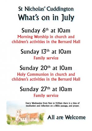 Sundays at 10.00 in July Article Graphic