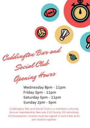 New Opening Hours for the Playing Fields Bar and Social Club Article Graphic