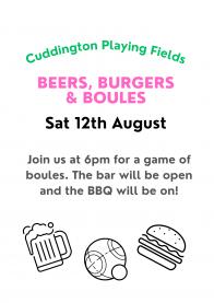 Beer, Burgers & Boules at The Playing Fields Article Graphic
