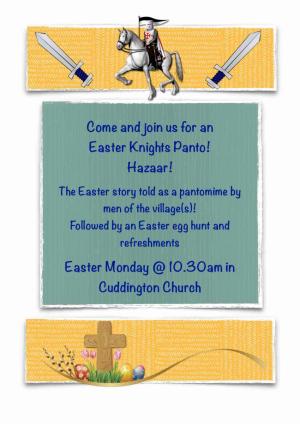 Easter Knights Panto! Article Graphic